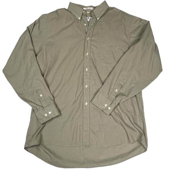 Etienne Aigner Button Down Shirt Tan Brown Long Sleeve Collared Men's 16.5 34/35 - Picture 1 of 9